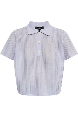 THEORY Fine-knit polo top
