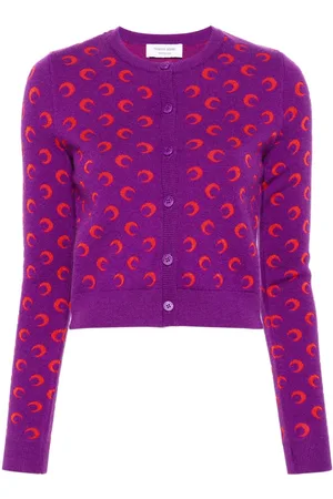 Marine Serre Crescent Moon-jacquard cardigan