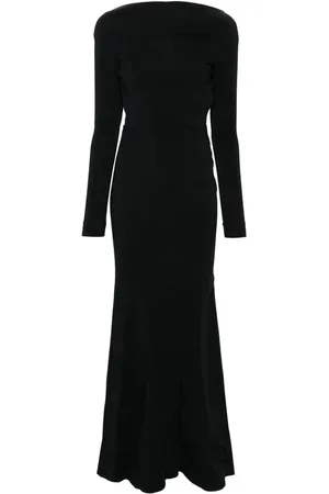 MUGLER Backless crepe gown