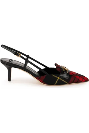 Elisabetta Franchi Tartan slingback shoes
