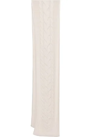 Max Mara Cable-knit rib-trim scarf