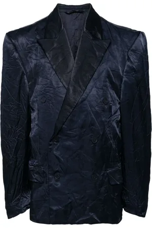 Balenciaga Crinkle-effect double-breasted blazer