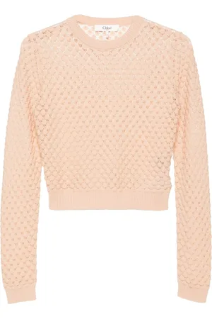 Chloé Cropped pointelle-knit jumper