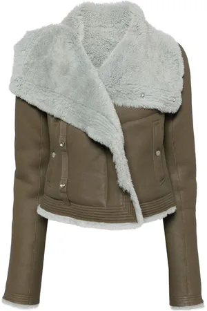 Rick Owens Shearling-lining biker jacket