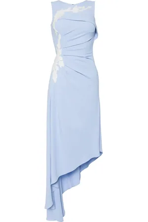 Saiid Kobeisy Gathered crepe asymmetric dress