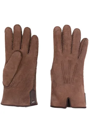 CANALI Seam-detail suede gloves