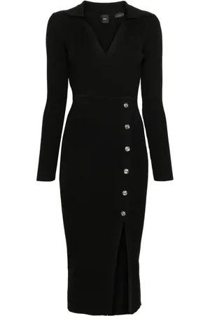 Pinko Fine-ribbed midi dress