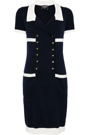 CHANEL CC-buttons cotton dress