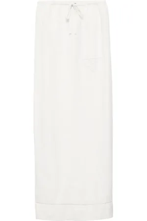 Prada Embroidered linen skirt