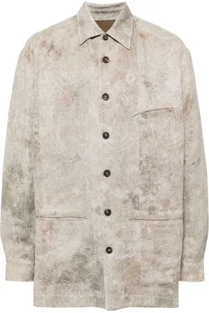ZIGGY CHEN Printed single-breasted coat