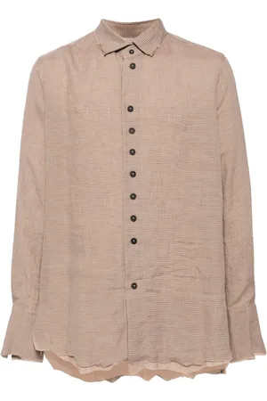 ZIGGY CHEN Gingham raw-edge shirt