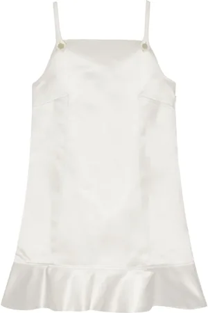 Ganni Flared-hem satin mini dress