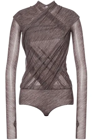 Serafini Crossover-strap semi-sheer top