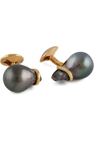 Tateossian 18kt rose gold Baroque pearl cufflinks