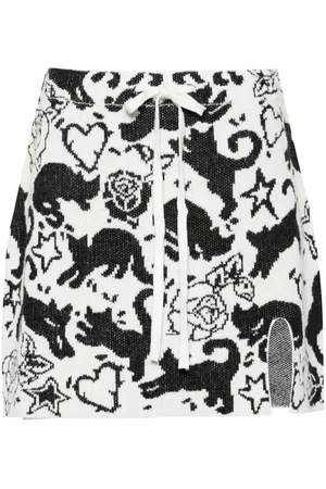 Twin-Set Patterned-jacquard skirt