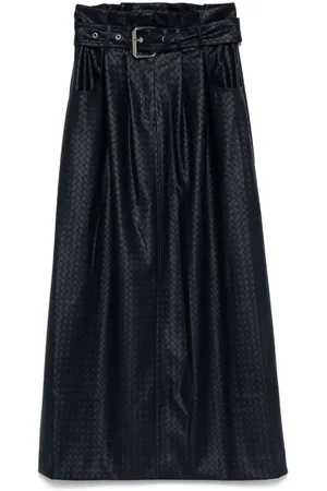ROTATE Paper waist midi skirt