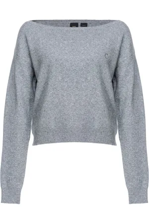 Pinko Logo-embroidered mélange-effect jumper