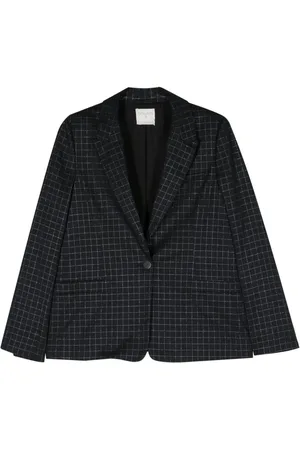 FORTE FORTE Grid-pattern single-breasted blazer