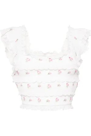LOVESHACKFANCY Cordula cotton top