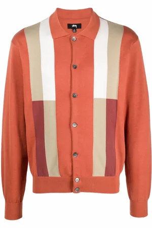STUSSY Striped detail cardigan