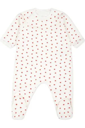 Petit Bateau Heart-motif romper