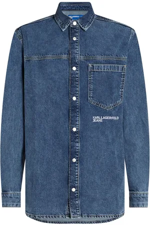 Karl Lagerfeld Embroidered denim shirt