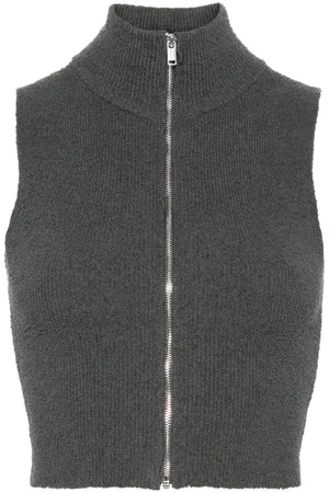 Nanushka Terry-cloth zip-up crop top