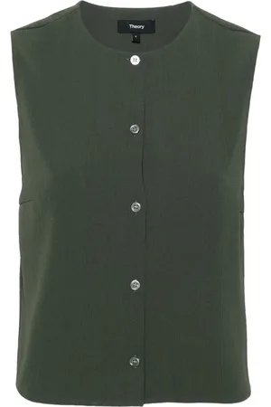 THEORY Striped crepe vest