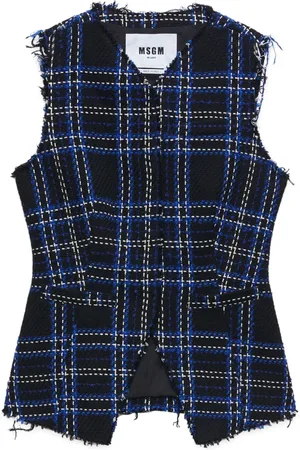 Msgm Plaid tweed vest
