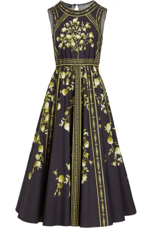 Giambattista Valli Papier Peint-print cotton poplin dress
