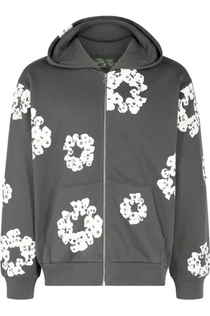 DENIM TEARS Rhinestone Wreath zip hoodie