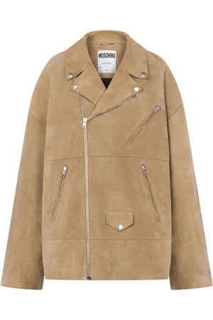 Moschino Zip-up suede biker jacket