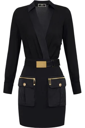 Elisabetta Franchi Wrap-design cargo-pocket mini dress