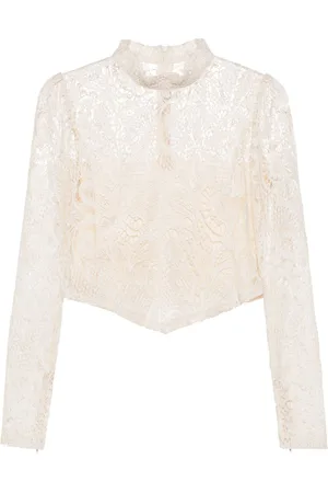 Twin-Set Cropped macramé-lace top