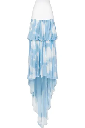 Moschino Tiered train silk skirt