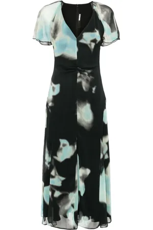 ROTATE Printed chiffon maxi dress