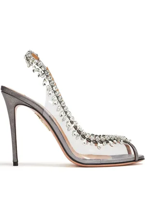 Aquazzura Temptation Crystal 105mm slingback pumps