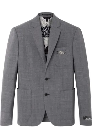 VERSACE Houndstooth-pattern wool blazer
