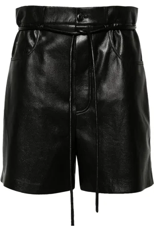 Nanushka Belted faux-leather shorts
