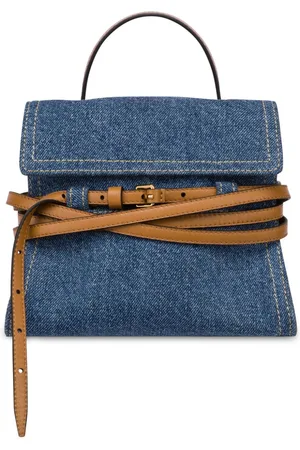 Moschino Strap-detail denim tote bag