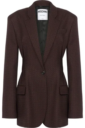 Moschino Logo print virgin wool blazer