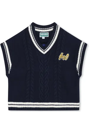 Kenzo Poppy intarsia logo patch vest