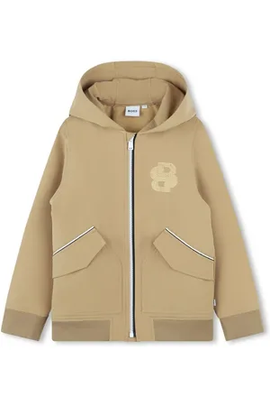 HUGO BOSS Logo-embroidered zip-up hoodie