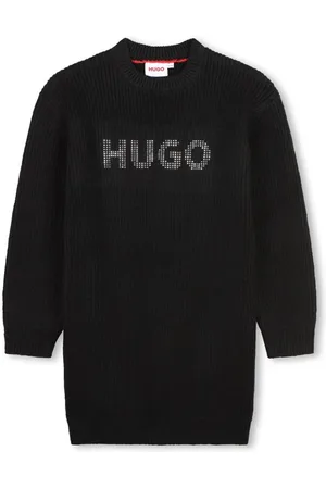 HUGO BOSS Logo-studded knitted minidress