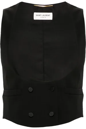 Saint Laurent Double-breasted cropped waistcoat