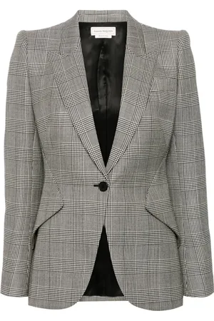 Alexander McQueen Check-pattern single-breasted blazer