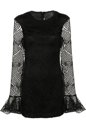 ROTATE Shiny flounce mini dress
