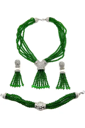 JENNIFER GIBSON JEWELLERY 1990s pre-owned Torsade necklace, earrings and bracelet set
