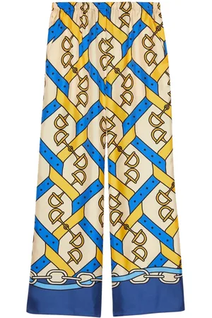Gucci Horsebit-print silk pants