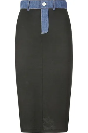 COPERNI Ribbed denim-trimmed skirt